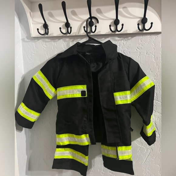 Willows Eve Other - Halloween Kids Black and Neon Yellow Firefighter Costume